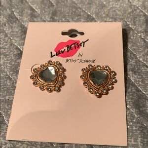 Betsey Johnson heart earrings